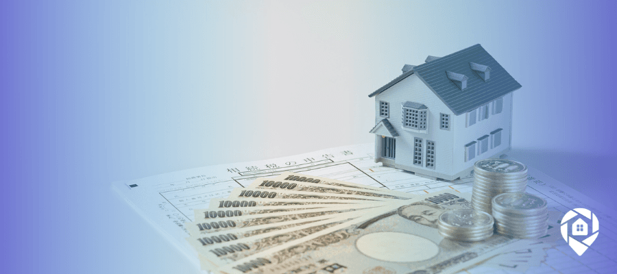 Miniature house sitting on cash and a tax form, representing the finances behind tax-delinquent, absentee-owned properties.