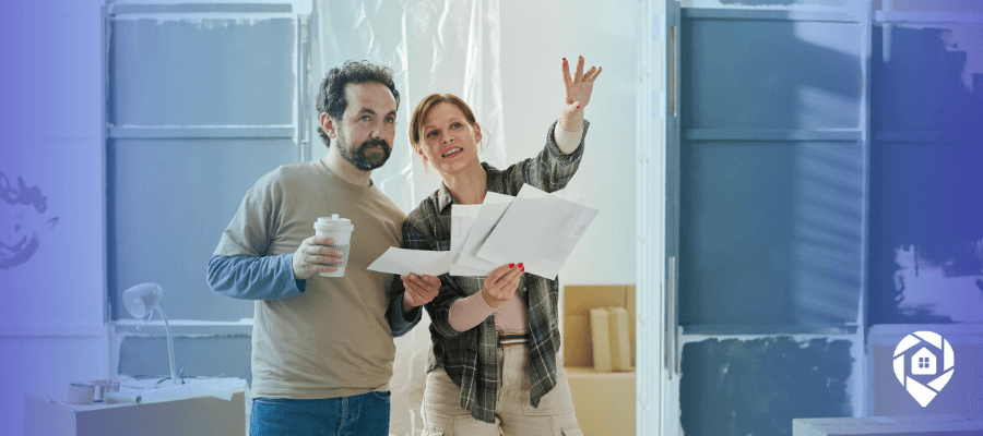 Real estate investors reviewing renovation plans for faster property upgrades.