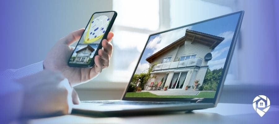 Investor analyzing TV real estate leads on mobile and laptop to scale a 7-figure wholesaling business.