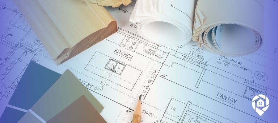 Renovation blueprints and materials used in Offerpad’s Renovation-as-a-Service for real estate investors.
