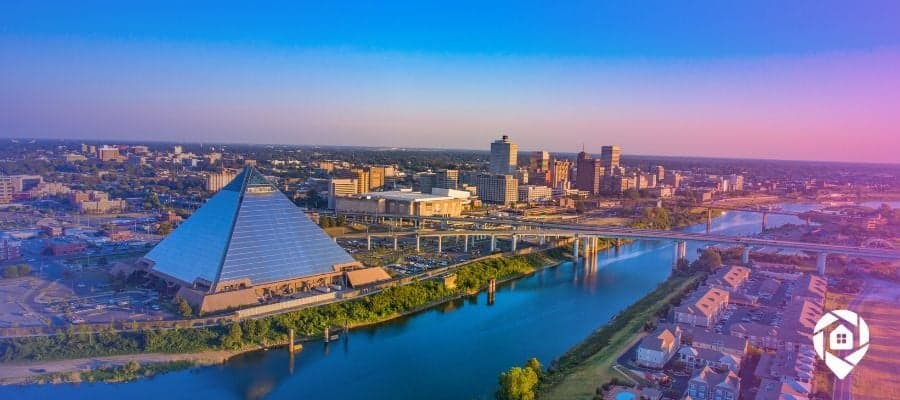 Aerial of Memphis, TN