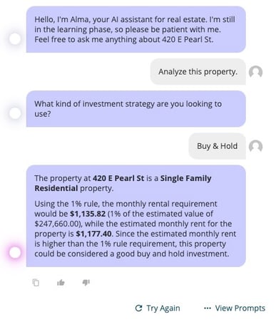 Alma Analyzing a Property - Buy and Hold