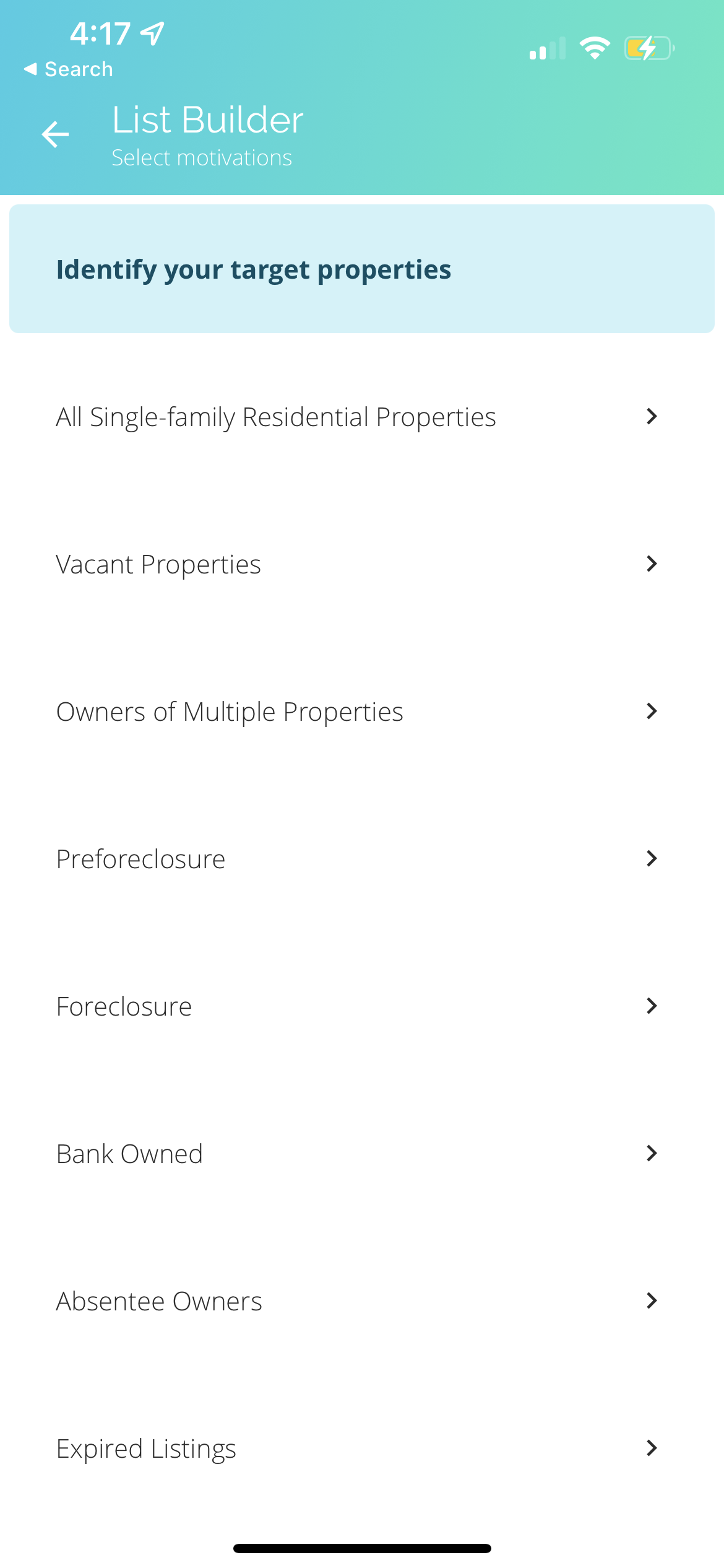 Select a quick list Select a quick list