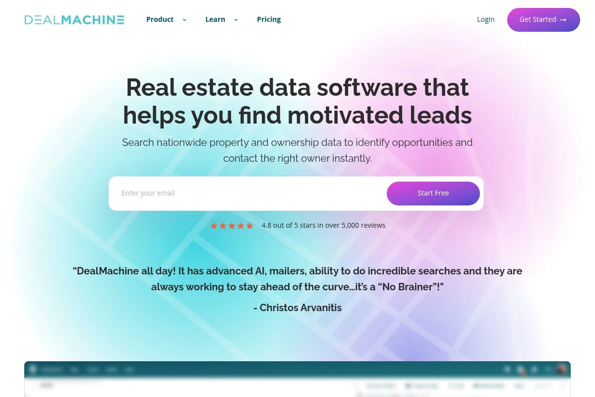 DealMachine home page