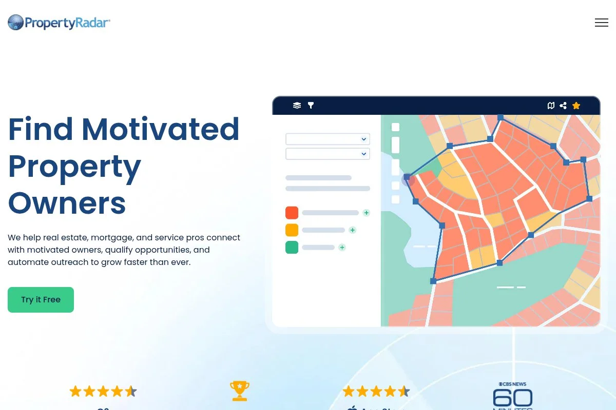 Property Radar webpage